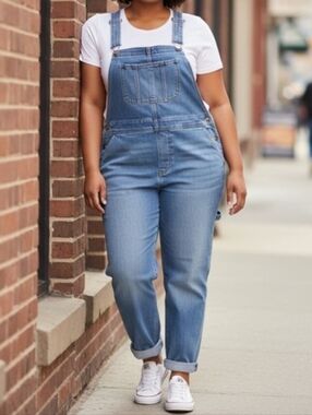 Old Navy Size 20 Denim Overalls Slim Leg Womens plus size stretch